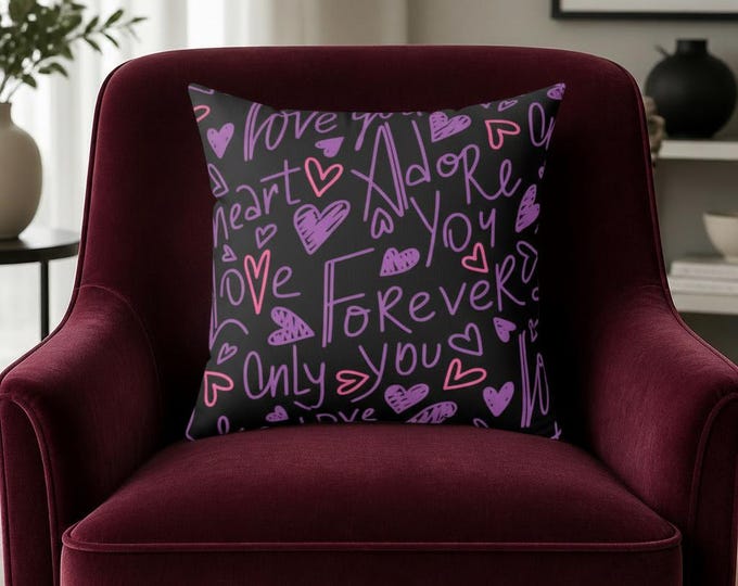 Heart Throw Pillow: Young Romantic Love Decor Cushion