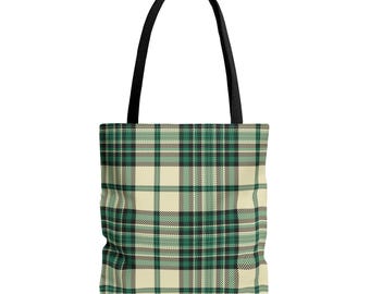 Plaid Tote Bag: Polyester Reusable Shopping Bag