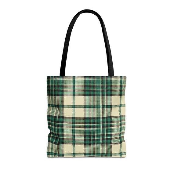 Plaid Tote Bag: Polyester Reusable Shopping Bag