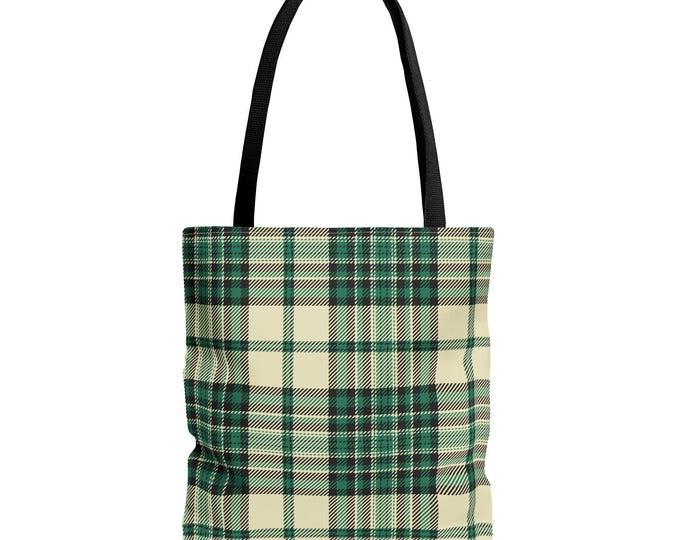Plaid Tote Bag: Polyester Reusable Shopping Bag