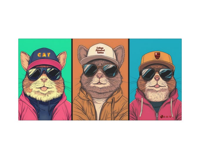 College for Advanced Tabbies Coach Trio Matte Canvas | Abstract C A T Home Decor 30x15