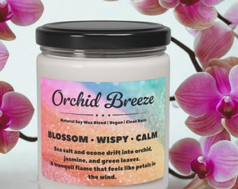 Orchid Breeze Soy Wax Candle | Floral Sea Salt Scent