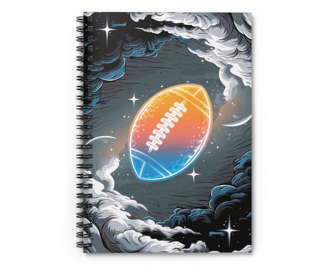 Cosmic Football Spiral Notebook | Ruled Journal, Sports Space Illustration