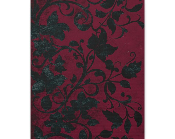 Blackened Velvet Red Floral Corner Canvas
