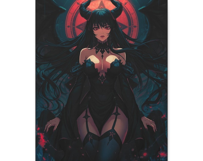 Blood Sigil Empress Matte Canvas Wall Artwork, Gothic Canvas, Demon Decor, Wall Art, Home Decor, Fantasy Art, Unique Gift, Dark Aesthetic