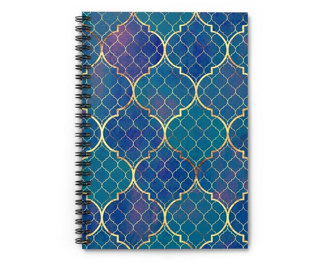 Abstract Aquatic Notebook: Polychromatic Journal, Ruled Pages
