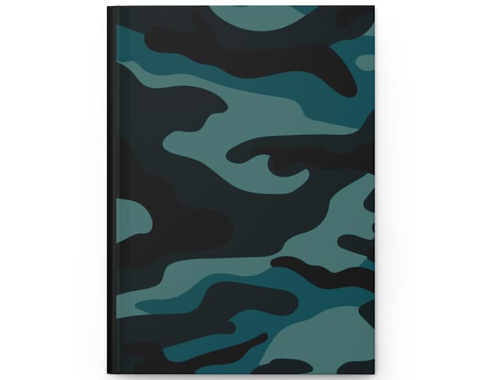 Camo Hardcover Journal: Military Green Notebook, Ruled Pages