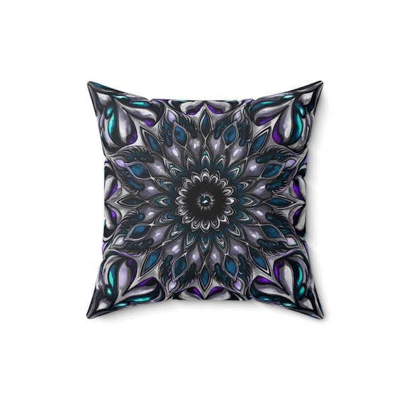 Iron Flame Mandala Pillow: Bohemian Home Decor Accent
