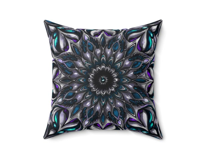 Iron Flame Mandala Pillow: Bohemian Home Decor Accent