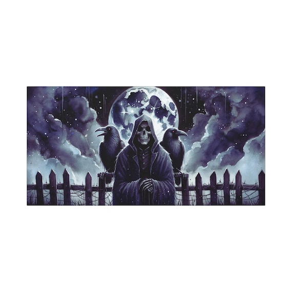 Grim Reaper Canvas Art: Dark Fantasy Gothic Home Decor