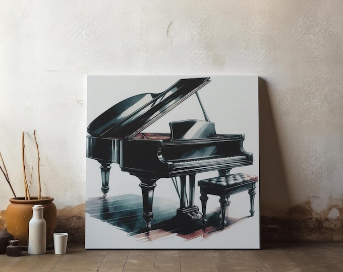 Pianoforte Lux Matte Canvas, Sophisticated Wall Artwork, Jazz Club Wall Decor