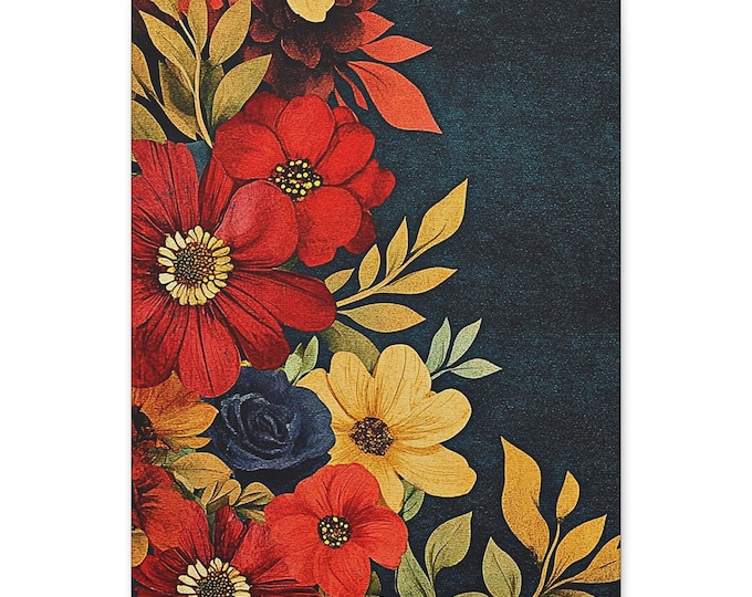 Floral Canvas Wall Art, Bohemian Decor, Vibrant Flower (16x20)