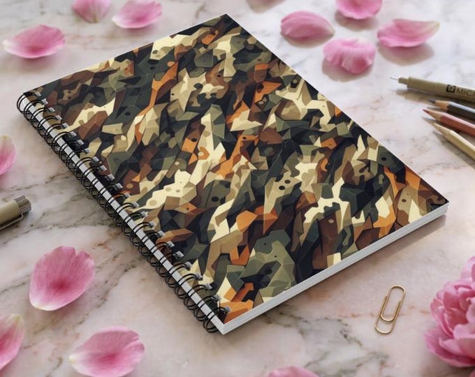 Camouflage Spiral Notebook: Abstract Camo Journal, Student Stationery (6" x 8")
