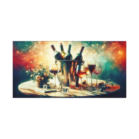 Wine Celebration Canvas Wall Art: Festive Home Decor, Gift for Wine Lovers