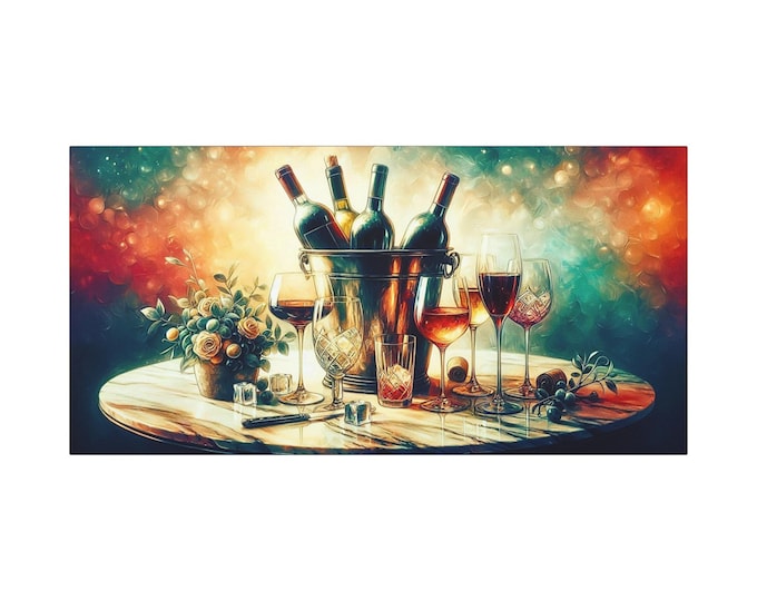 Wine Celebration Canvas Wall Art: Festive Home Decor, Gift for Wine Lovers