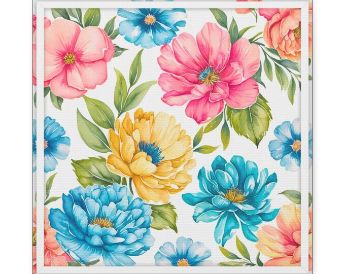 Floral Canvas Wall Art: Spring Botanical Home Decor, 14x14