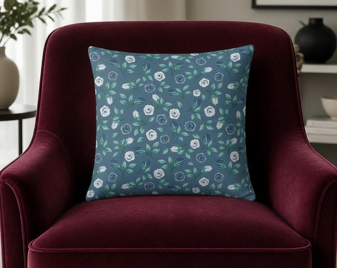 Floral Square Pillow: Modern Home Accent Cushion (16x16)