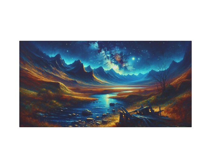 Whispers Beneath the Nebula Matte Canvas Wall Artwork