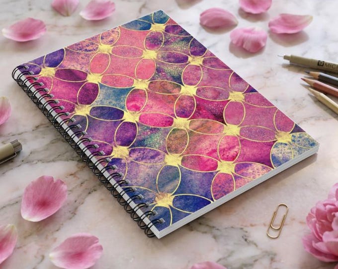 Red Sangria Notebook: Spiral Bound Journal, Ruled Pages