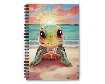 Turtle Gaze Spiral Notebook: Ocean Vibes Writing Journal