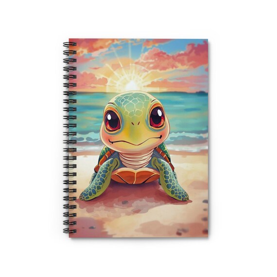 Turtle Gaze Spiral Notebook: Ocean Vibes Writing Journal