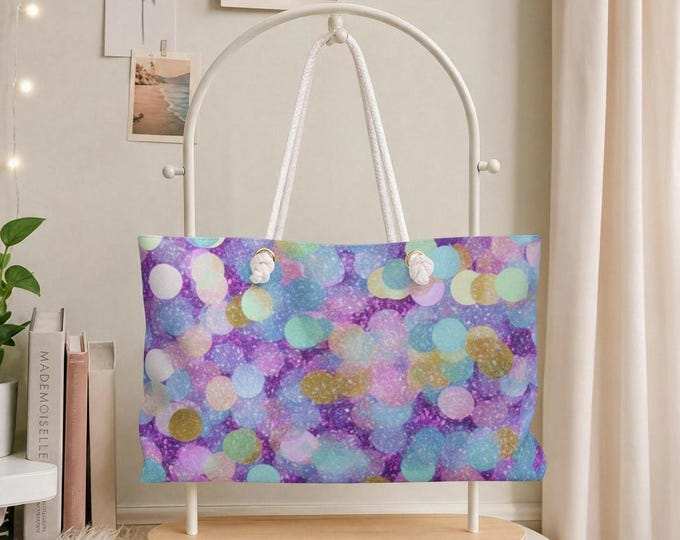Confetti ChiChi Weekender Bag | Purple & Teal Travel Tote
