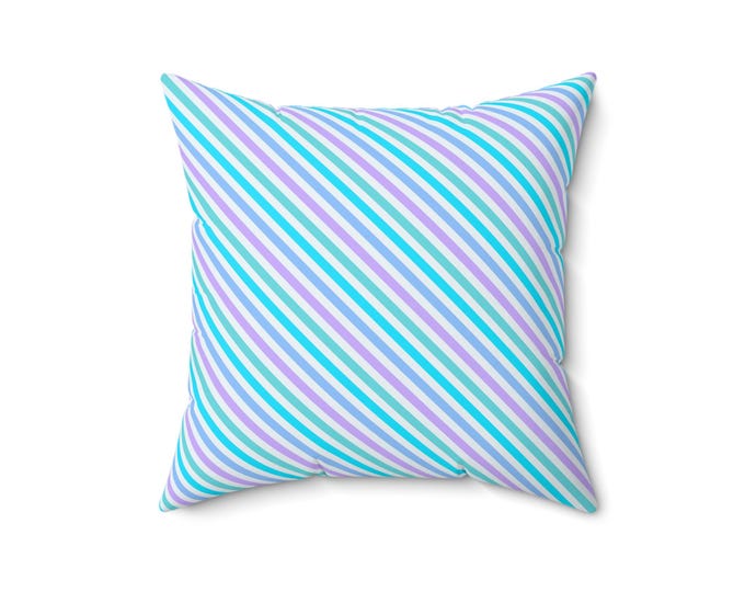 Tiffany Chic Spun Polyester Square Pillow - Cozy Decorative Cushion, Pastel Pillow for Home Decor, Gift for Friends, Spring Decor
