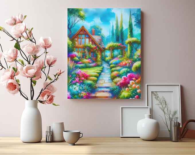 Botanical Canvas Wall Art: Whimsical Woodland Home Decor (16x20 Canvas Only)