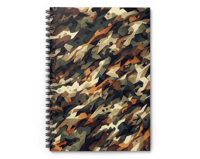 Camouflage Spiral Notebook: Abstract Camo Journal, Student Stationery (6" x 8")