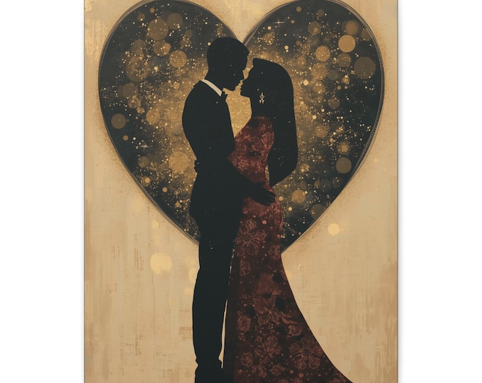 Forever My Love Abstract Matte Canvas Wall Artwork