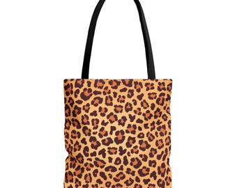 Leopard Print Tote Bag: Eco-Friendly Polyester Shopping Bag (16x16)