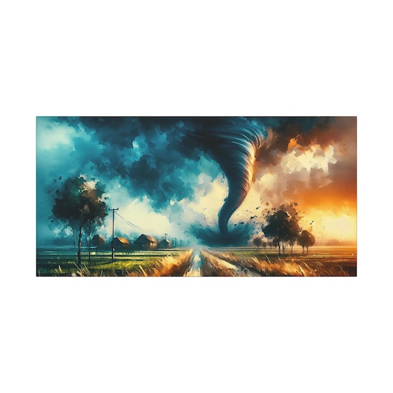 Tornado Canvas Wall Art: Natural Disaster Home Decor (30x15)