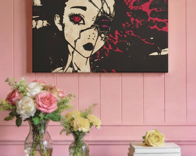 Dark Fantasy Wall Art | Abstract Goth China Doll Art
