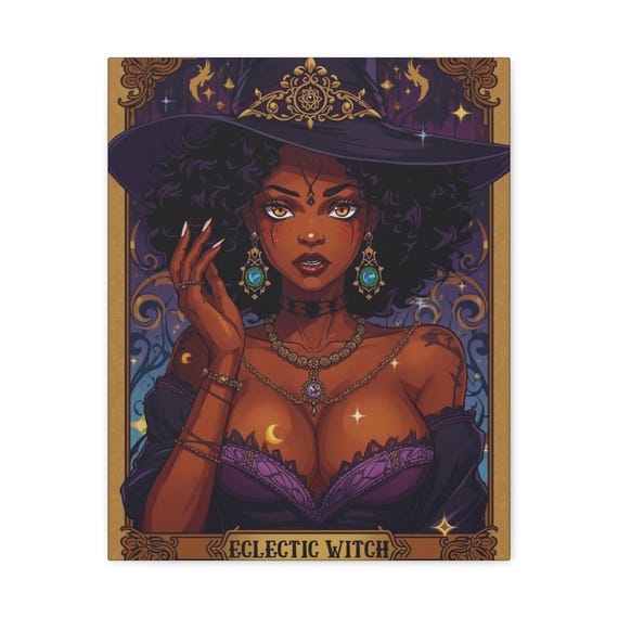 Eclectic Witch Canvas Wall Art: Gothic Witchy Decor, 16x20