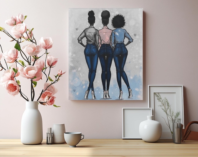 Fierce Fashionable Friends Abstract Matte Canvas Wall Artwork