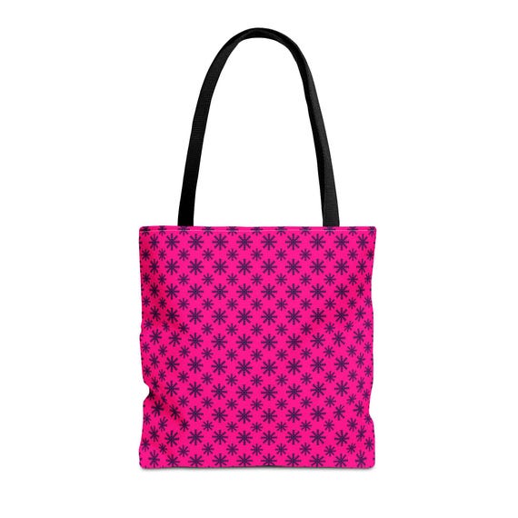 Pink Floral Tote Bag: Chic Polyester Shopping Bag