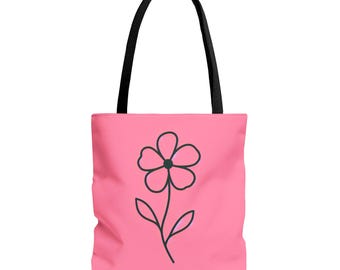 Coral Pink Floral Tote Bag: Stylish Beach Carryall