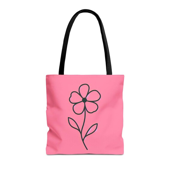 Coral Pink Floral Tote Bag: Stylish Beach Carryall