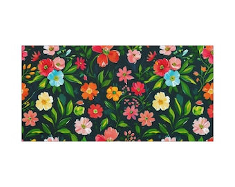 Floral Canvas Wall Art: Colorful Watercolor Flower Portrait, 30x15