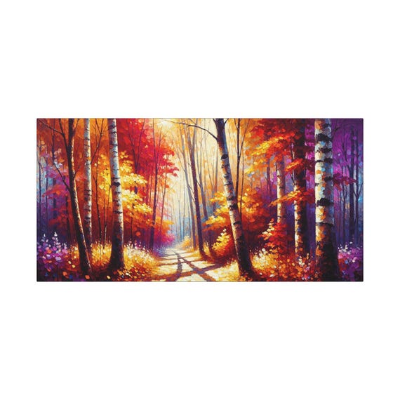 Autumn Landscape Canvas Wall Art: Fall Home Decor (30x15 Canvas Only)
