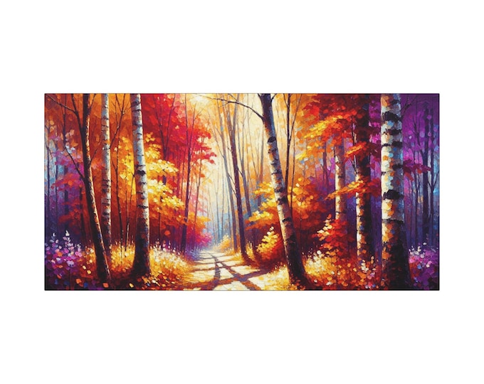 Autumn Landscape Canvas Wall Art: Fall Home Decor (30x15 Canvas Only)