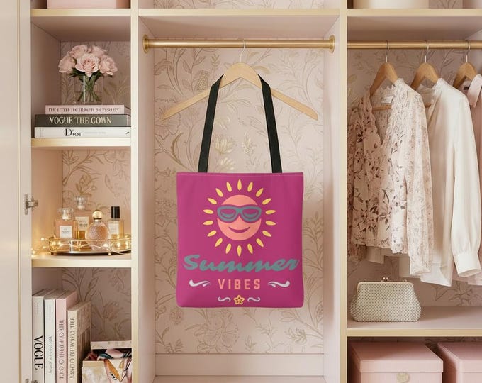 Summer Vibes Sun Graphic Tote Bag