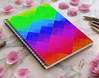 Rainbow Spiral Notebook: Prismatic Abstract Journal - Back to School