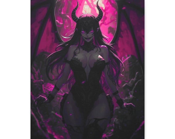 Gothic Fantasy Canvas Art: Veilborn Sovereign - Abstract Occult Decor (16x20)