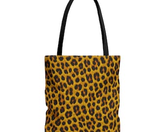Leopard Print Tote Bag: Stylish Polyester Shopping Bag