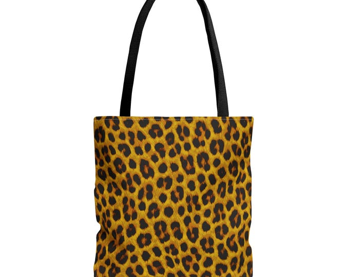 Leopard Print Tote Bag: Stylish Polyester Shopping Bag