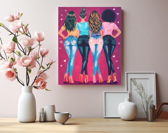Bestie Squad Matte Illustration Canvas