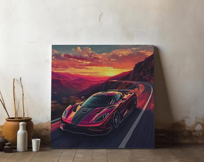 Supercar Canvas: Automotive Art for Car Enthusiasts (14x14)