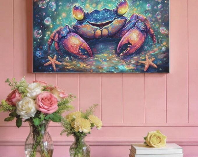 I'm Not Crabby Matte Canvas | Sweet Aquatic Home Accent 30x15