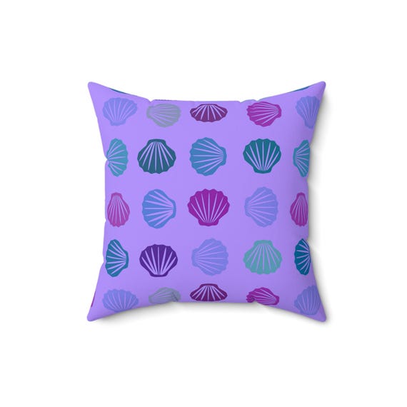Seashell Square Pillow: Coastal Beach House Decor, 14x14